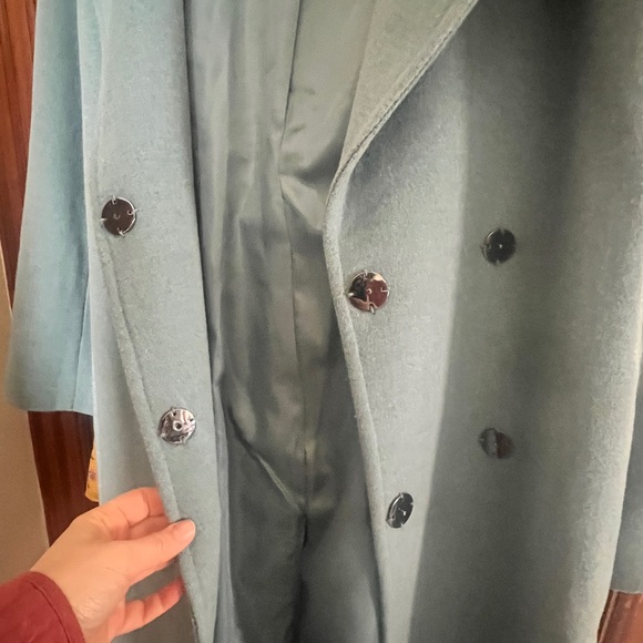 Anne Klein Blue Cashmere Blend Coat Sz 16 - Picture 4 of 7